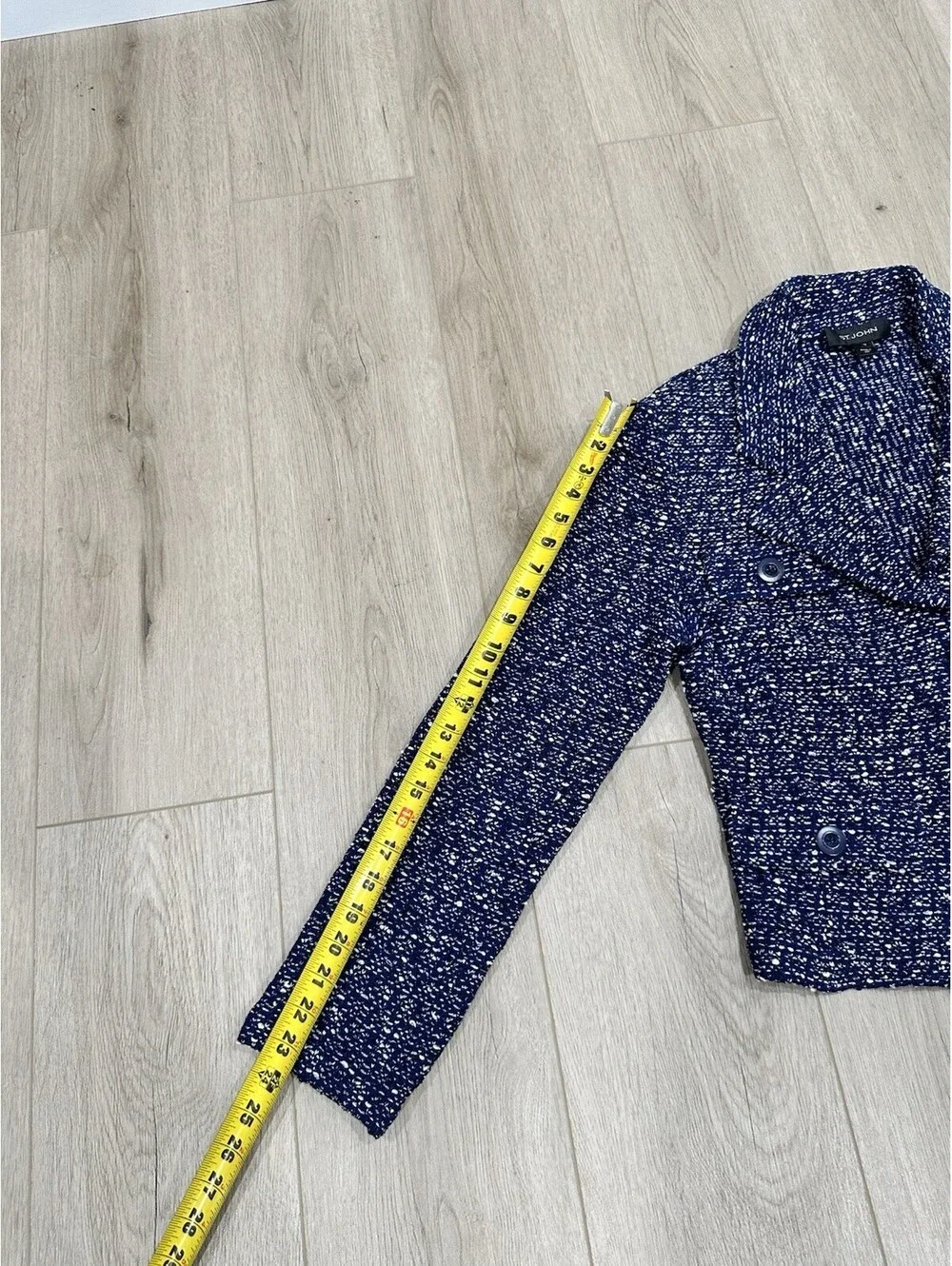 ST.JOHN Size 12 Blue Knit Jacket Blazer - Picture 12 of 13